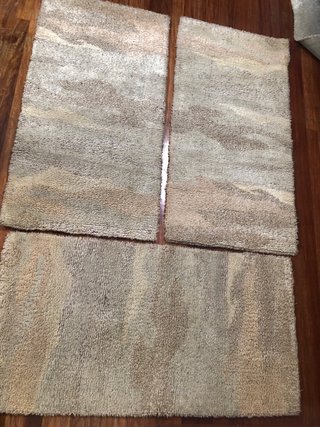 Set di 3 tappeti in lana beige/marrone 137x70cm