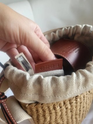 Bolso Cesta Woody Chloé Rafia Beige/Marrón