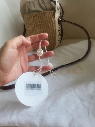Bolso Cesta Woody Chloé Rafia Beige/Marrón