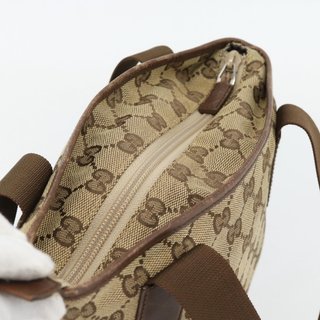 GUCCI GG Canvas Tote Bag Beige Silver 019 0402