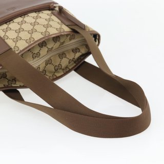 GUCCI GG Canvas Tote Bag Beige Silver 019 0402