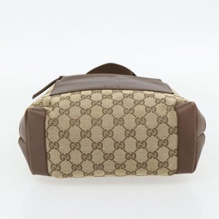 GUCCI GG Canvas Tote Bag Beige Silver 019 0402