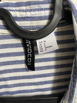 Camisa H&M Divided Rayas Azul Blanco Talla 36