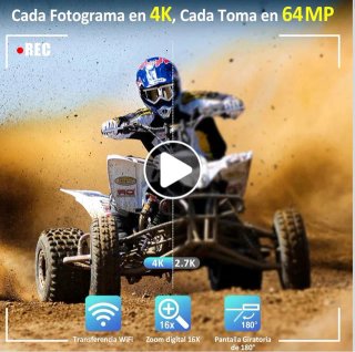 SIN ABRIR Cámara Digital con WiFi 4K 64MP