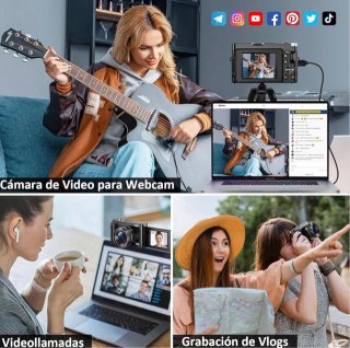SIN ABRIR Cámara Digital con WiFi 4K 64MP