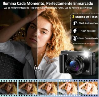 SIN ABRIR Cámara Digital con WiFi 4K 64MP