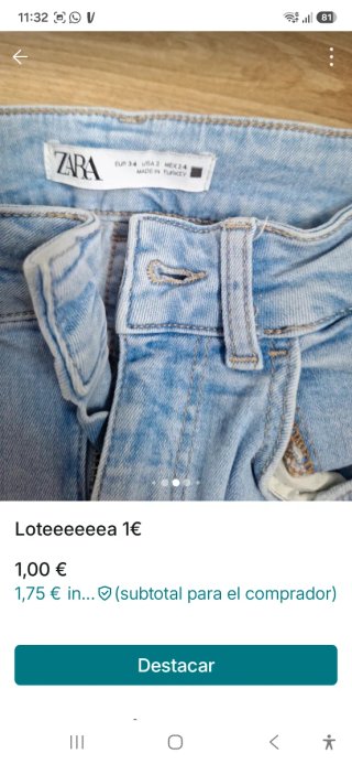 Lote 2 prendas: vaqueros y pantalón blanco
