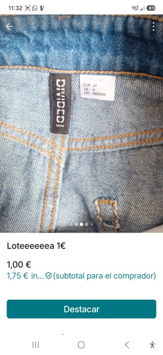Lote 2 prendas: vaqueros y pantalón blanco
