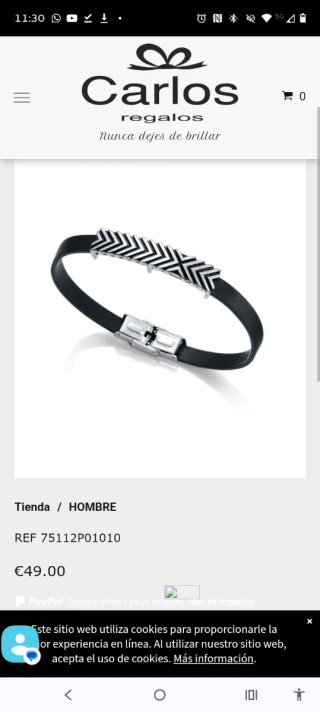 Pulsera Viceroy Hombre Cuero Negro y Plata