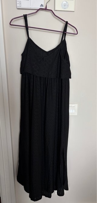 Vestido largo negro lactancia