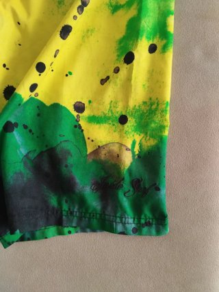 Bañador estampado verde y amarillo