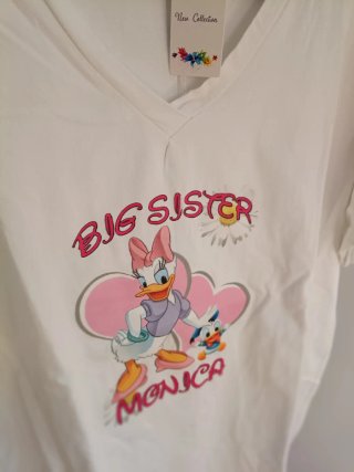 Camiseta de algodón estampado Big Sister .