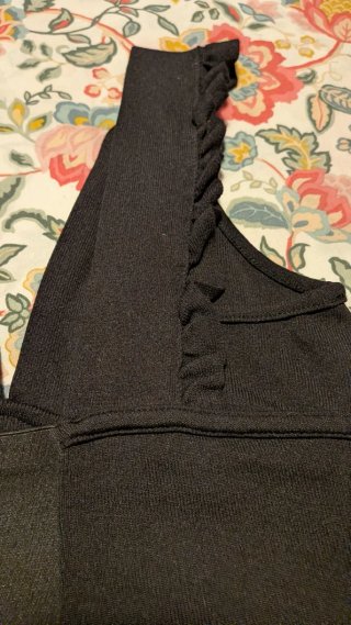 Top Zara Negro Volantes Escote Pico