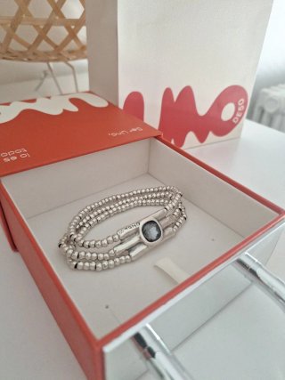 Pulsera Uno de 50 Plata con Piedra Azul