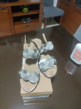 Sandalias plateadas mujer talla 39