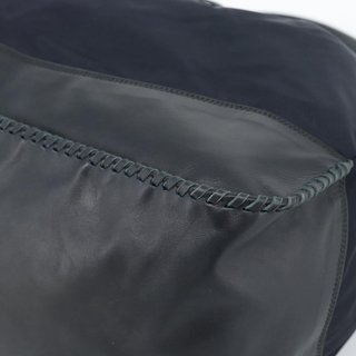 PRADA Shoulder Bag Nylon Leather Black Silver