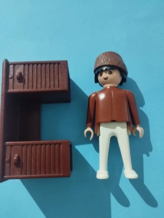 Playmobil Escritorio Marrón y Figura