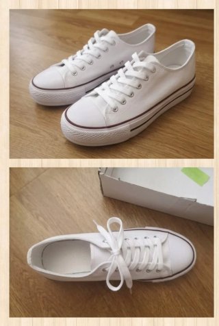Zapatillas de lona blancas plataforma Talla 41