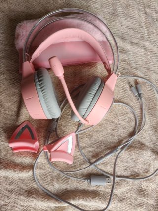 Auriculares Gaming Rosa con Orejas