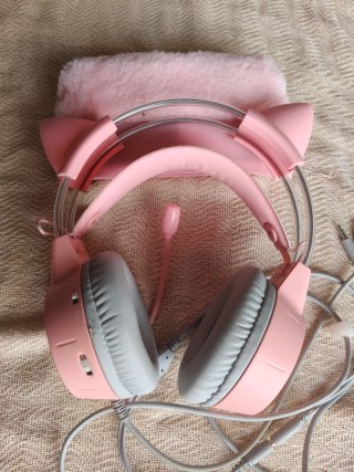 Auriculares Gaming Rosa con Orejas