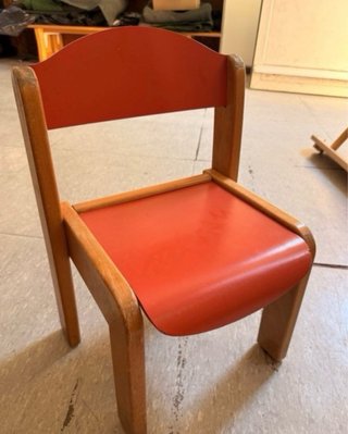 Silla infantil madera y naranja