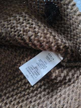 Jersey de punto cuello alto patchwork, largo.