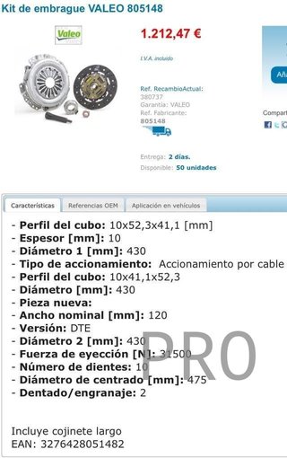 Kit embrague camión mercedes actros nuevo