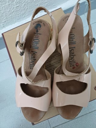 Sandalias Isabella Beige/Rosa Talla 37