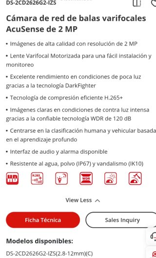 Videocámara Vigilancia IP Hikvision