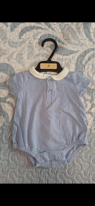 Conjunto bebé polo azul talla 0 meses