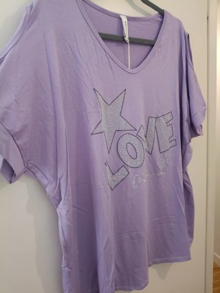 Camiseta color Malva, Hombros Descubiertos