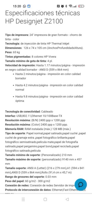 Plotter HP Designjet Z2100 Photo