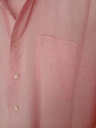 Camisa Burberry Lino Rosa Caballero Manga Corta