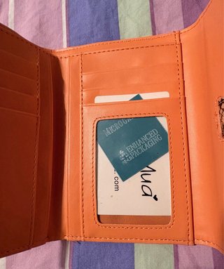 Portafoglio Mimi Muà rosa cipria-arancione
