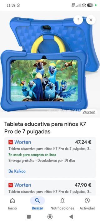 Tablet Infantil TOUCH 7 Blu