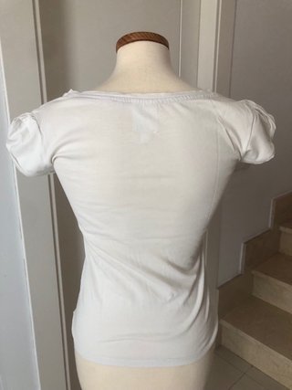 Camiseta Minnie Mouse manga corta blanca-azul.