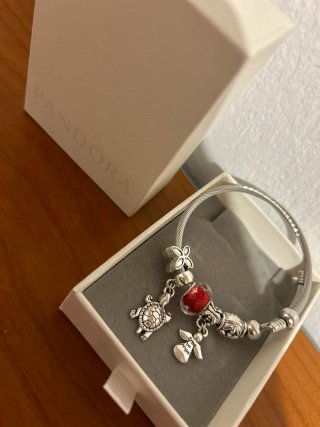Pulsera Pandora Plata con Dijes