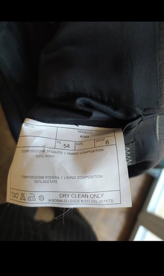 Completo uomo grigio gessato taglia 54