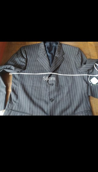 Completo uomo grigio gessato taglia 54