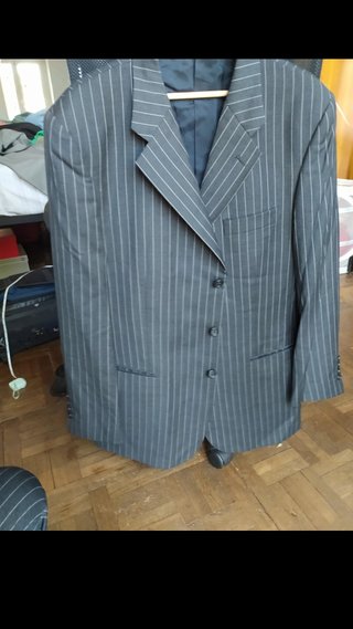 Completo uomo grigio gessato taglia 54