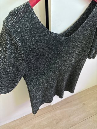 Camiseta brillante manga corta