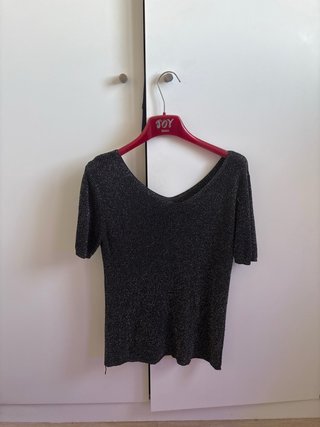 Camiseta brillante manga corta