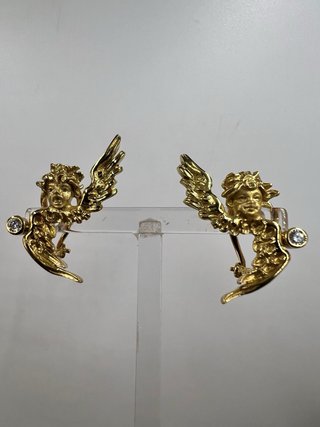 Anillo Oro Diseño Cupido Diamante