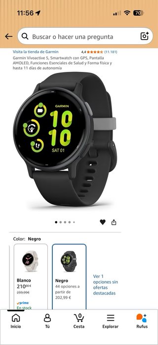 Reloj Garmin Vivoactive 5 Negro