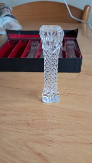 Reposacubiertos vintage de cristal tallado (6 unid