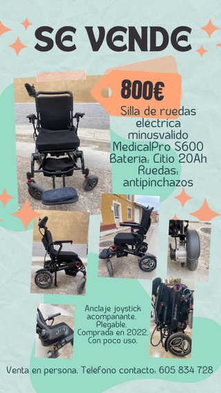 Silla de ruedas eléctrica minusválido MedicalPro S