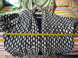 Casaca Kimono Cortefiel T.42 Marino/Blanco