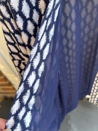 Casaca Kimono Cortefiel T.42 Marino/Blanco