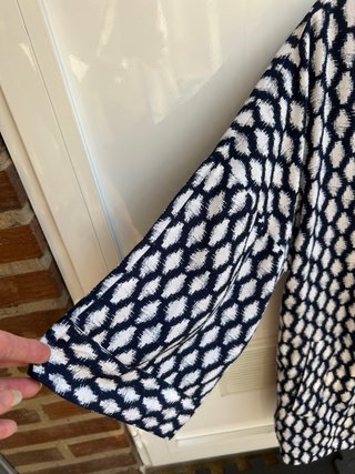 Casaca Kimono Cortefiel T.42 Marino/Blanco