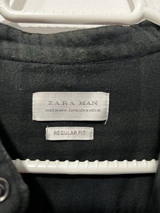 Camisa Zara Man cuadros verde y negro